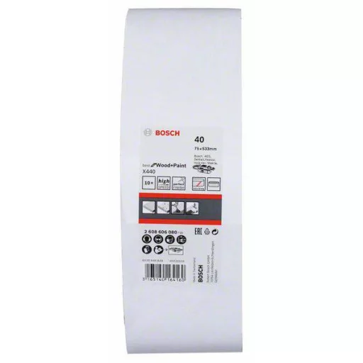 Bosch Accessories 2608606080 Csiszolószalag Szemcsézet 40 (H x Sz) 533 mm x 75 mm 10 db