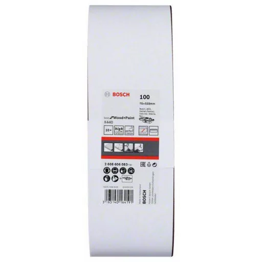 Bosch Accessories 2608606083 Csiszolószalag Szemcsézet 100 (H x Sz) 533 mm x 75 mm 10 db
