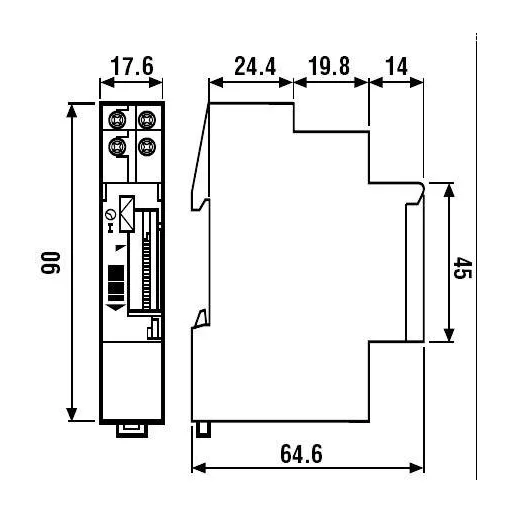 Finder DIN sínes napi időkapcsolórelé, 1 áramkör, 230V/AC, 250V/16A, 12.11.8.230.0000
