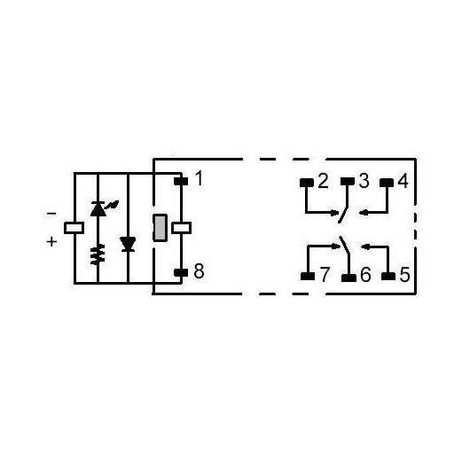 PCB erősáramú relé, G2R-2-SNDI 24 VDC