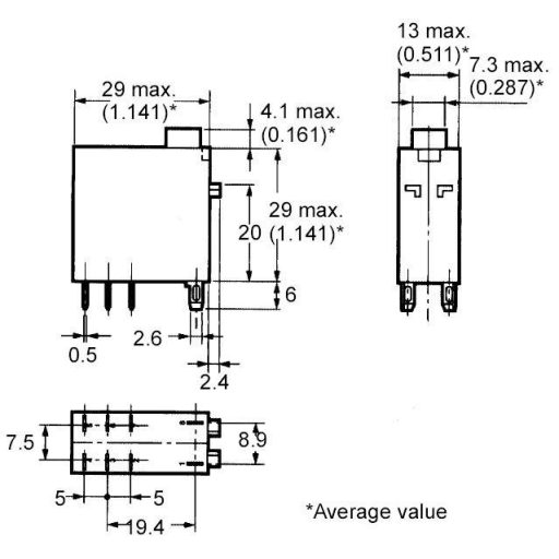 PCB erősáramú relé, G2R-2-SNDI 24 VDC
