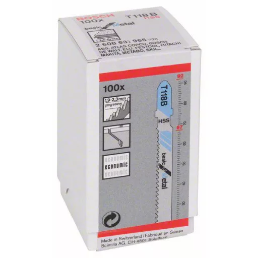 Bosch Accessories 2608631965 Szúrófűrészlap T 118 B - Basic for Metal 100 db