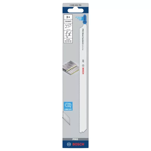 Bosch Accessories 2608636793 T 1018 AFP szúrófűrészlap - Precision for Metal-Sandwich 3 db