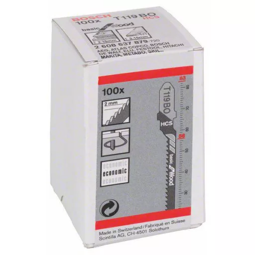 Bosch Accessories 2608637879 Szúrófűrészlap T 119 BO - Basic for Wood 100 db