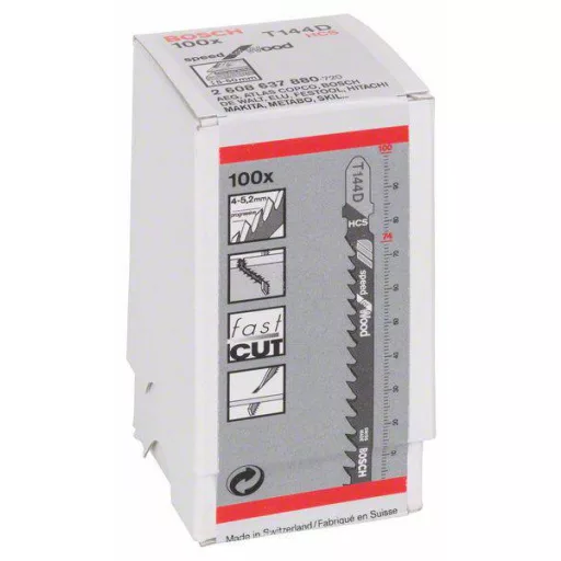 Bosch Accessories 2608637880 Szúrófűrészlap T 144 D - Speed for Wood 100 db