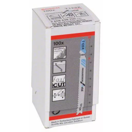 Bosch Accessories 2608638700 Szúrófűrészlap T 123 XF - Progressor for Metal 100 db