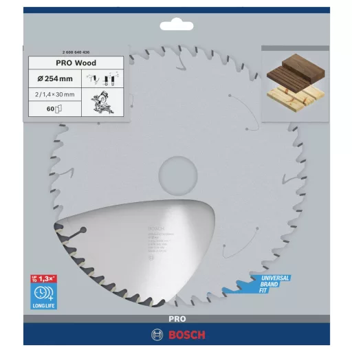 Bosch Accessories Optiline 2608640436 Keményfém körfűrészlap 254 x 30 x 2 mm Fogak száma (collonként): 60 1 db