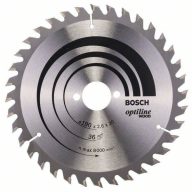   Bosch Accessories Optiline 2608640616 Keményfém körfűrészlap 190 x 30 x 2.6 mm Fogak száma (collonként): 36 1 db