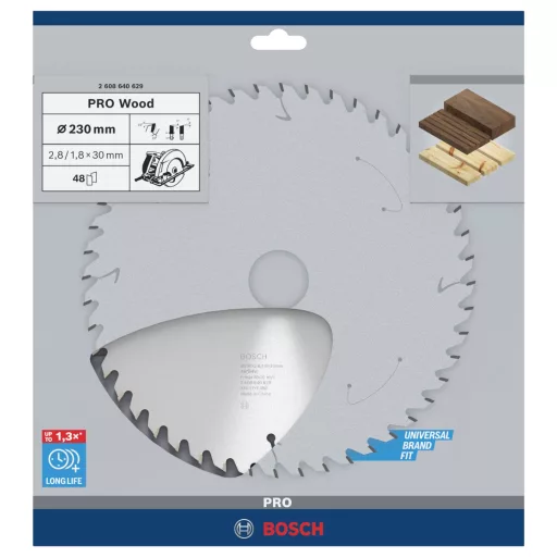 Bosch Accessories Optiline 2608640629 Keményfém körfűrészlap 230 x 30 x 2.8 mm Fogak száma (collonként): 48 1 db