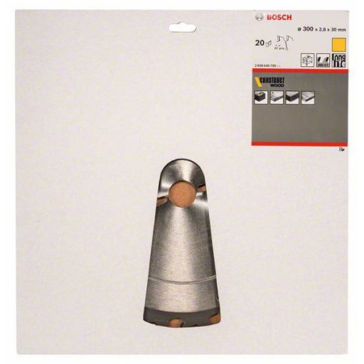 Bosch Accessories Construct Wood 2608640700 Keményfém körfűrészlap 300 x 30 x 2.8 mm Fogak száma (collonként): 20 1 db