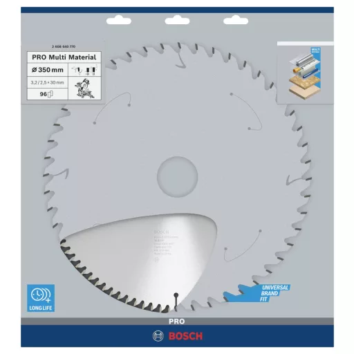 Bosch Accessories Multi Material 2608640770 Keményfém körfűrészlap 350 x 30 x 3.2 mm Fogak száma (collonként): 96 1 db