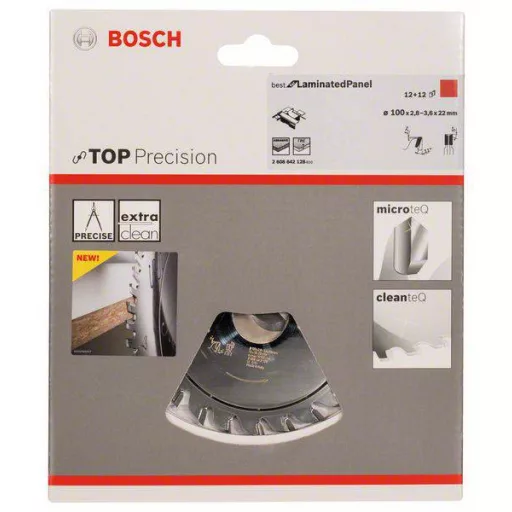 Bosch Accessories Top Precision 2608642128 Formázó körfűrészlap 100 x 22 x 3.6 mm Fogak száma (collonként): 12 1 db