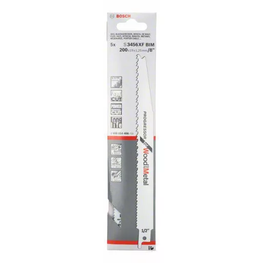 Bosch Accessories 2608654406 Szablyafűrészlap S 3456 XF - Progressor for Wood and Metal Fűrészlap hossz 200 mm 5 db