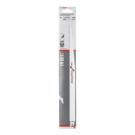 Bosch Accessories 2608654763 Szablyafűrészlap S 1411 DF - Heavy for Wood and Metal Fűrészlap hossz 300 mm 5 db