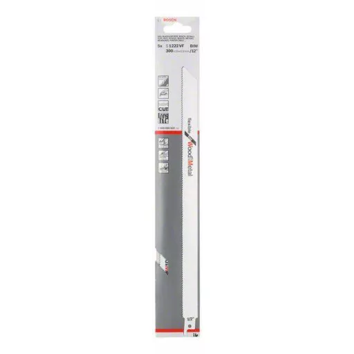 Bosch Accessories 2608656022 Szablyafűrészlap S 1222 VF - Flexible for Wood and Metal Fűrészlap hossz 300 mm 5 db