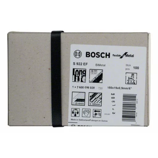 Bosch Accessories 2608656028 Szablyafűrészlap, S 922 EF - Flexible for Metal 100 db