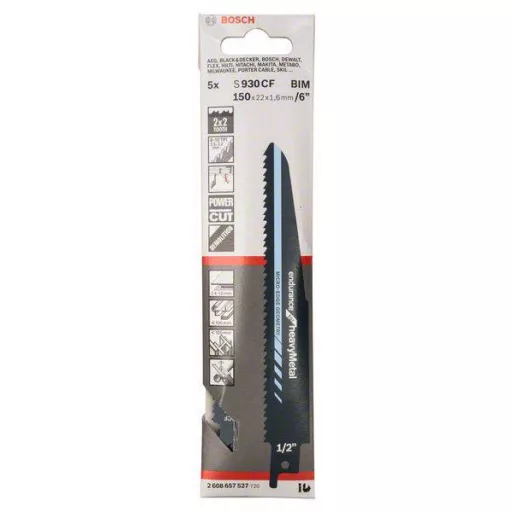 Bosch Accessories 2608657527 Szablyafűrészlap S 930 CF - Endurance for Heavy Metal 5 db
