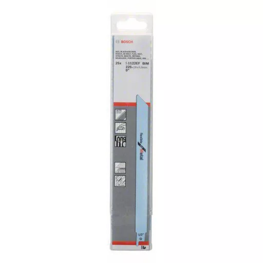 Bosch Accessories 2608657553 Szablyafűrészlap, S 1122 EF - Flexible for Metal 25 db