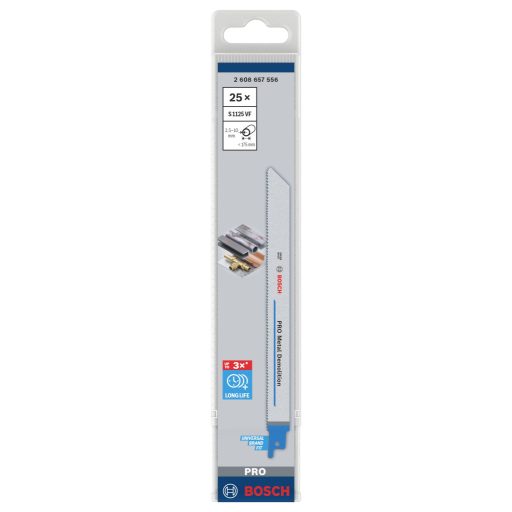 Bosch Accessories 2608657556 Szablyafűrészlap S 1125 VF - Heavy for Metal 25 db