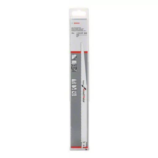 Bosch Accessories 2608657562 Szablyafűrészlap S 1411 DF - Heavy for Wood and Metal Fűrészlap hossz 300 mm 25 db