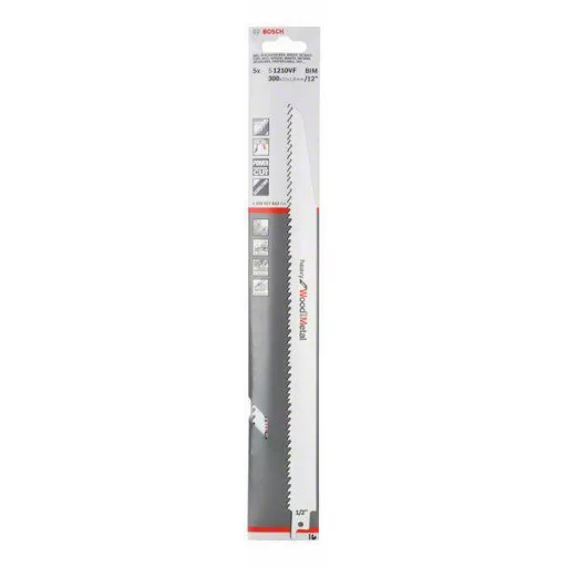 Bosch Accessories 2608657612 Szablyafűrészlap S 1210 VF - Heavy for Wood and Metal Fűrészlap hossz 300 mm 5 db