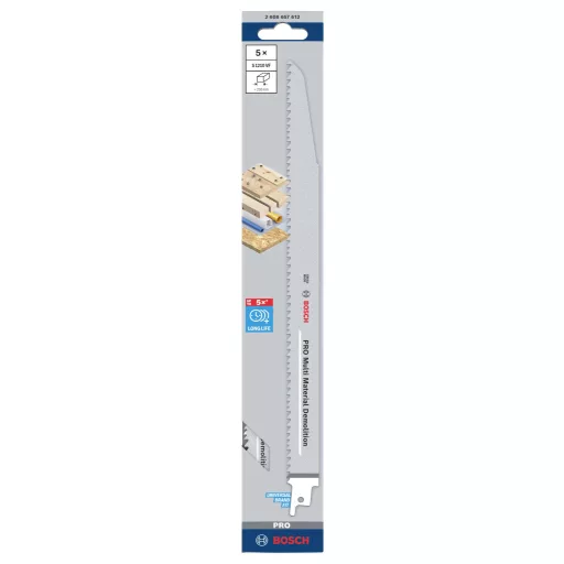 Bosch Accessories 2608657612 Szablyafűrészlap S 1210 VF - Heavy for Wood and Metal Fűrészlap hossz 300 mm 5 db