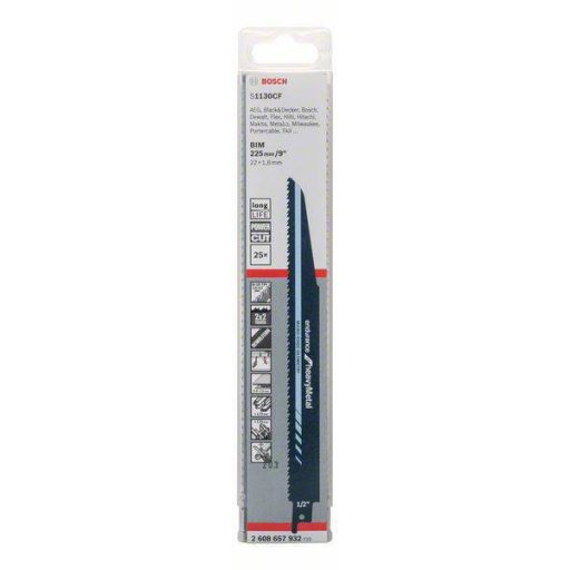 Bosch Accessories 2608657932 Szablyafűrészlap S 1130 CF - Endurance for Heavy Metal 25 db