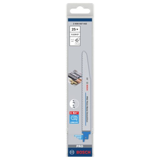 Bosch Accessories 2608657932 Szablyafűrészlap S 1130 CF - Endurance for Heavy Metal 25 db