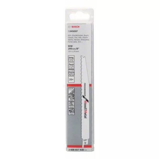 Bosch Accessories 2608657938 Szablyafűrészlap S 3456 XF - Progressor for Wood and Metal Fűrészlap hossz 100 mm 25 db