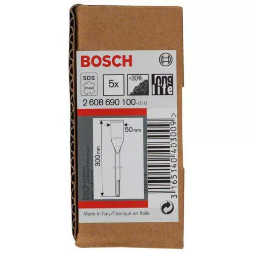 Bosch Accessories 2608690100 Lapos véső 50 mm Teljes hossz 300 mm SDS-Max 5 db
