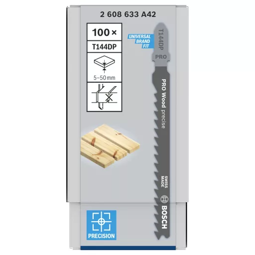 Bosch Accessories 2608633A42 Szúrófűrészlap T 144 DP - Precision for Wood 100 db