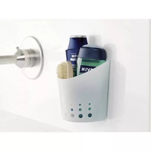 Fali tartó , fehér, fém, Tesa Powerstrips Waterproof 59711
