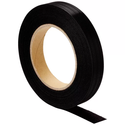 Tépőzár szalag, 10 m x 20 mm, fekete, 3M™ Scotchflex™