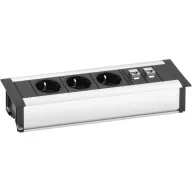   EVOline 159610001000 Hálózati elosztó 3 részes Alumínium, Fekete Védőérintkezős 1 db