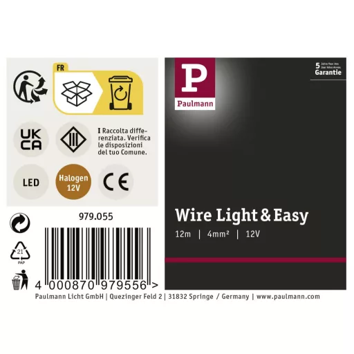 Biztonsági sodrony, átlátszó szigetelésű, 4 mm², 12 m, Paulmann 979055