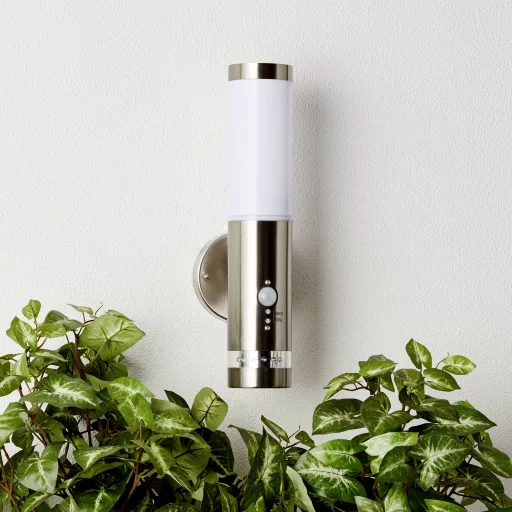 Kültéri fali lámpa mozgásérzékelővel, E27 60 W G96131/82 Nemesacél, Brilliant Bole