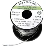   Forrasztó ón, forrasztóhuzal, ólommentes forrasztó szalag 100 g 1.74 mm Sn95.5AgCu0.7 Edsyn SAC-LZB 0418