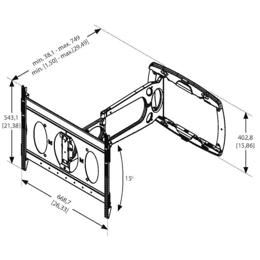Vogels PFW 6850 TV fali tartó 81,3 cm (32) - 182,9 cm (72) Dönthető, Csuklóval mozgatható, Kihúzható