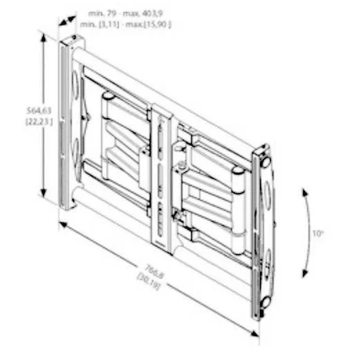 Vogels PFW 6851 TV fali tartó 106,7 cm (42) - 160,0 cm (63) Dönthető, Csuklóval mozgatható, Kihúzható