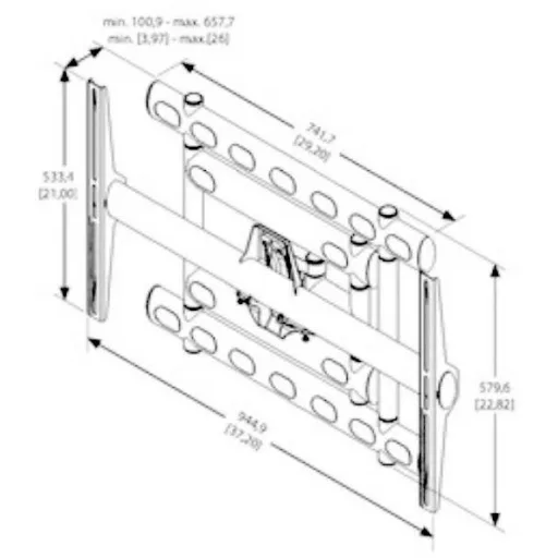 Vogels PFW 6852 TV fali tartó 101,6 cm (40) - 215,9 cm (85) Dönthető, Csuklóval mozgatható, Kihúzható
