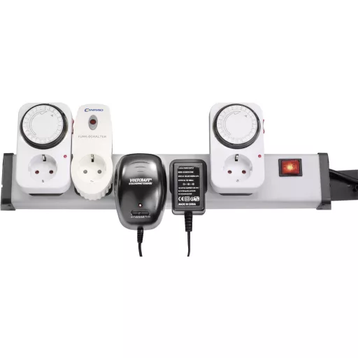 Kapcsolós elosztó világítós 5 részes alu szürke-antracit 1,5 m EHMANN 0201x01054301