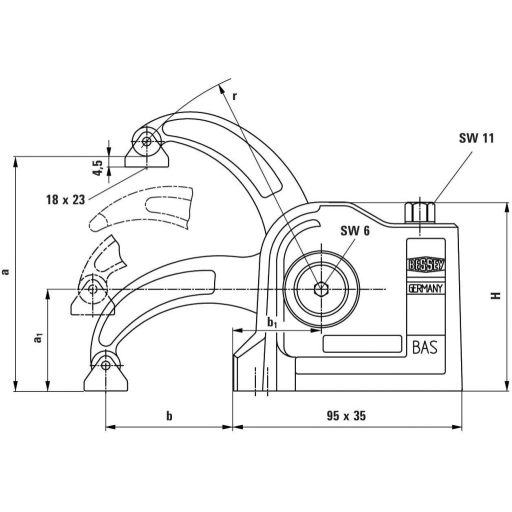 BAS-CB kompakt bilincs BAS-CB10-6 Bessey BAS-CB10-6 Szorítási szélesség (max.):97 mm Visszavonás:60 mm