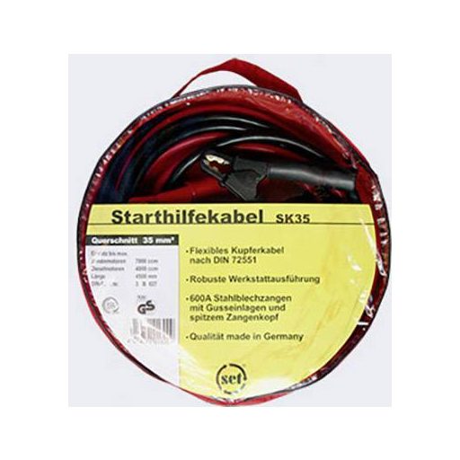 SET® SK35 Indítássegítő kábel 35 mm² Vörösréz 4.50 m Acéllemez fogóval, Védő kapcsoló nélkül