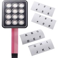   APEM fólia billentyűzet feliratozó csíkkal, 4x4 kontakt, 30V/DC, 95x95 mm, AC3561