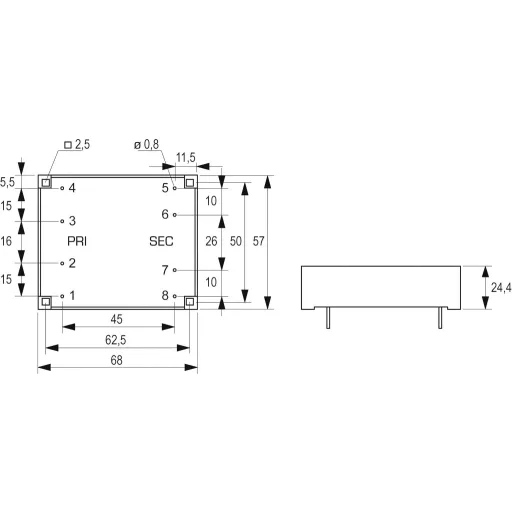 BLOCK FL 14/18 Nyomtatott áramköri transzformátor 2 x 115 V 2 x 18 V/AC 14 VA 388 mA