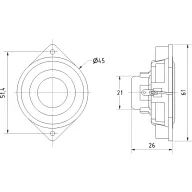   Szélessávú hangszóró 4,5 cm Visaton 2240 79 dB, 79 dB, 4 Ω, 4 W, 1 db, BF 44