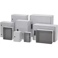  Fali installációs műszerdoboz 600 x 400 x 220 mm, polikarbonát, szürke (RAL 7035), Fibox CAB PC 604022 G3B