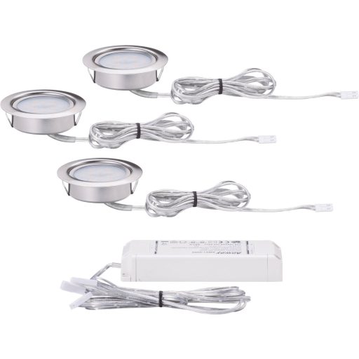 Paulmann 93553 Micro Line LED-es beépíthető lámpa 3 részes készlet LED Fixen beépített LED-es 4.5 W Vas (matt)