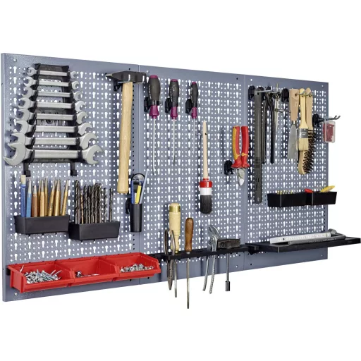Perforált, lyukasztott szerszámtartó fal, 3 részes 120 cm x 60 cm Küpper 70100