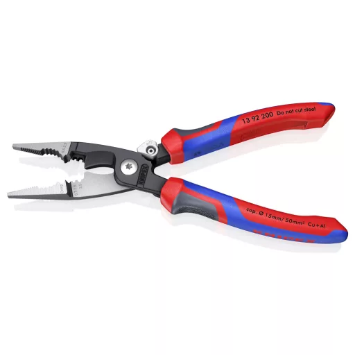 Knipex 13 92 200 Többfunkciós villanyszerelő fogó, kombinált fogó, érvéghüvely krimpelő fogó max. 50 mm²-ig